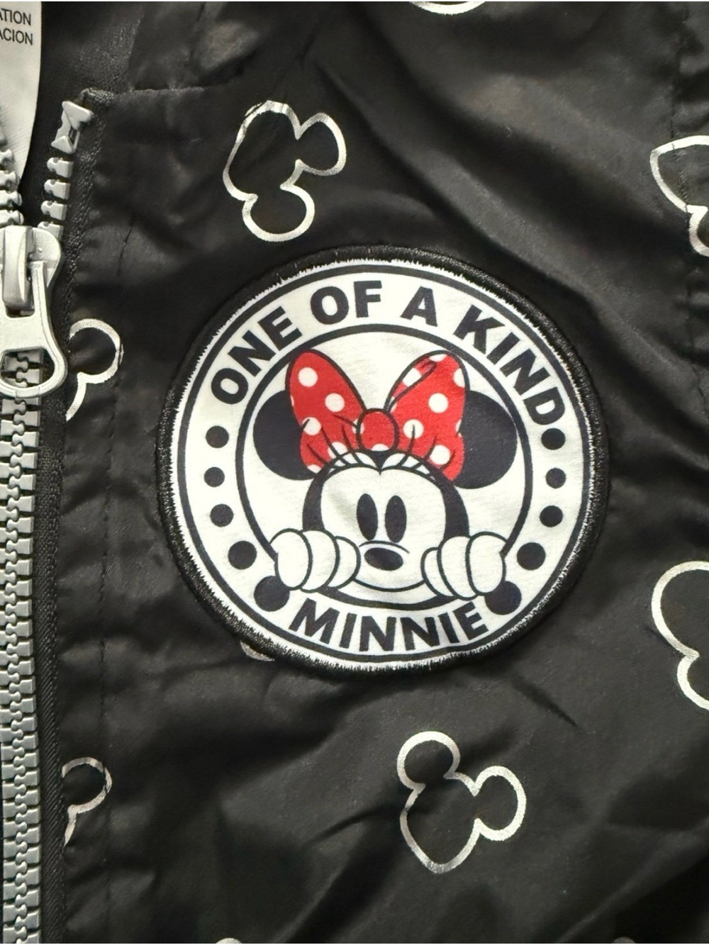 Disney Black Minnie Mouse Hooded Raincoat with Red Bow - Picture 5 of 6